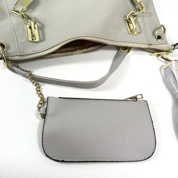 Michael Kors Grey Pebbled Leather Brooke Large Shoulder Bag With Change Purse - Picture 8 of 16